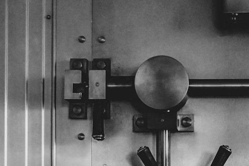 Steel bank vault door